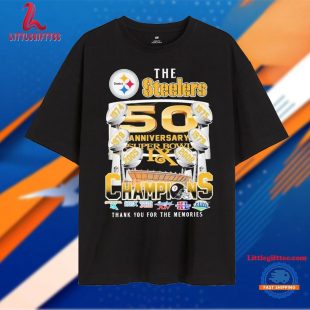 The Pittsburgh Steelers 50 Anniversary Super Bowl Champions Thank You For The Memories Unisex T Shirt