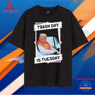 Trash Day Is Tuesday Trump Garbage truck Worker Vest USA Flag MAGA 2025 T Shirt