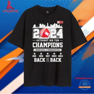 2024 Outright Big Ten Champions Nebraska Cornhuskers Back 2 Back T Shirt