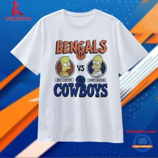 Bart Simpson vs Homer Simpson Bengals vs Cowboys Unisex T Shirt