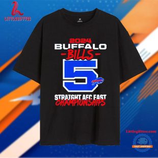 Buffalo Bills 5 Straight Afc East Division Champions 2024 T Shirt