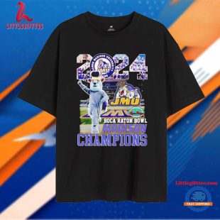 James Madison Dukes 2024 Boca Raton Bowl Champions Mascot Unisex T Shirt