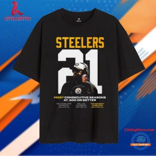 Mike Tomlin Pittsburgh Steelers Coach Most Consecutive Seasons At 500 Or Better Unisex T Shirt