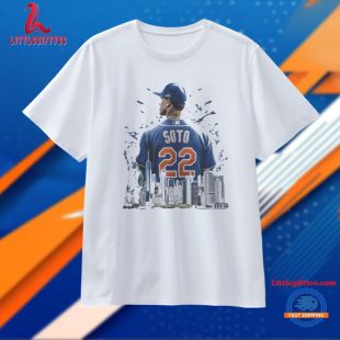 New York Mets Juan Soto Back Skyline Graphics Unisex T Shirt