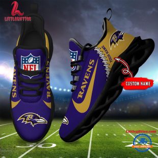 NFL Baltimore Ravens Football Team Design Max Soul Shoes, Football New Sneaker Shoes