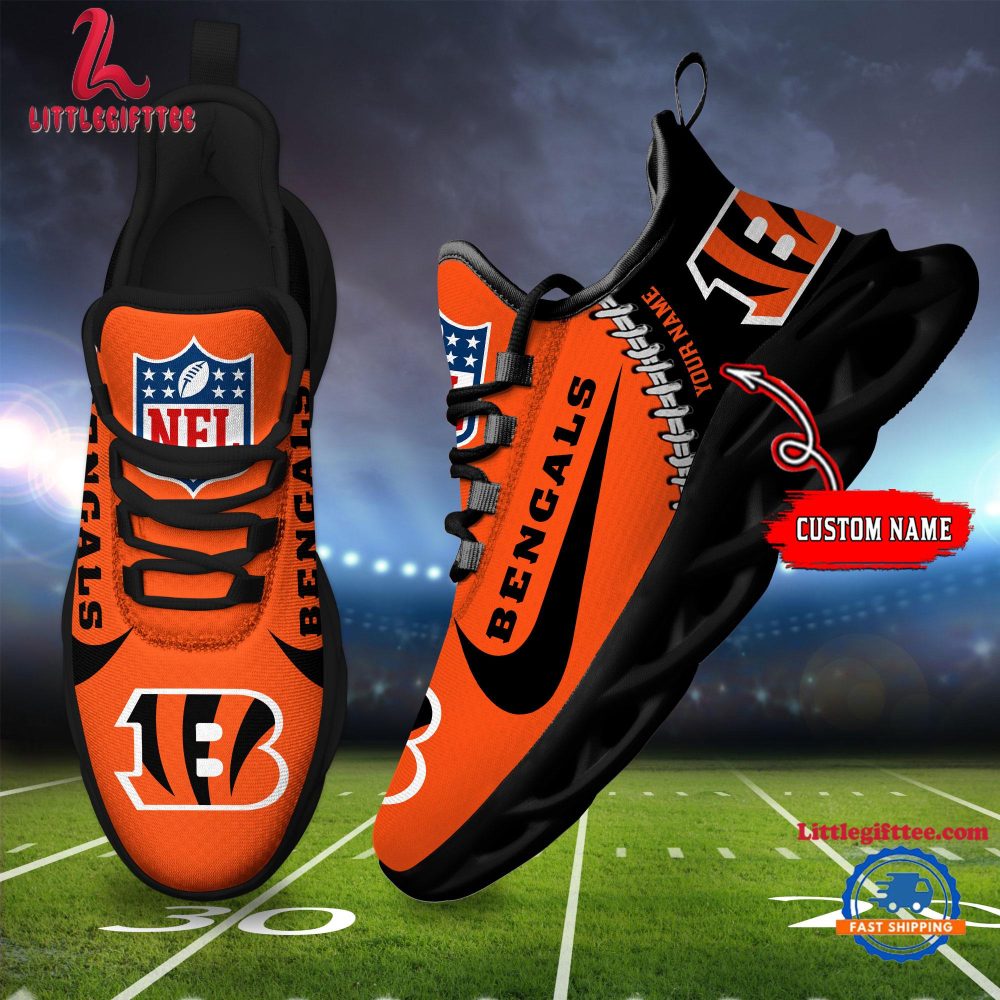 NFL Cincinnati Bengals Football Team Design Max Soul Shoes, Football New Sneaker Shoes