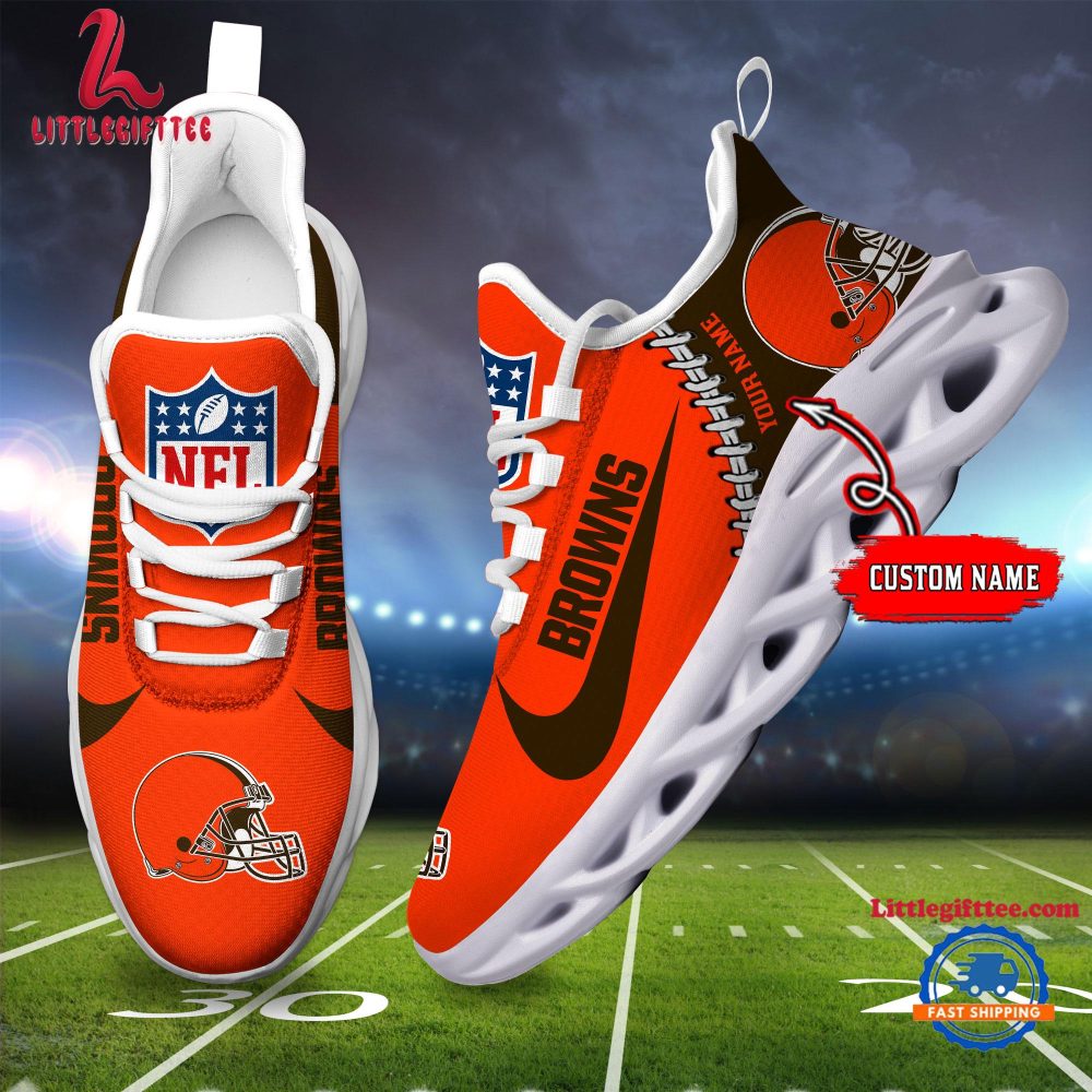 NFL Cleveland Browns Football Team Design Max Soul Shoes, Football New Sneaker Shoes