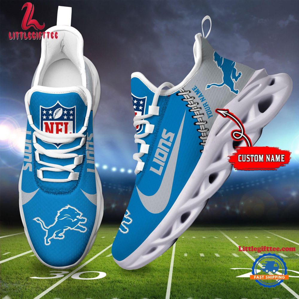 NFL Detroit Lions Football Team Design Max Soul Shoes, Football New Sneaker Shoes