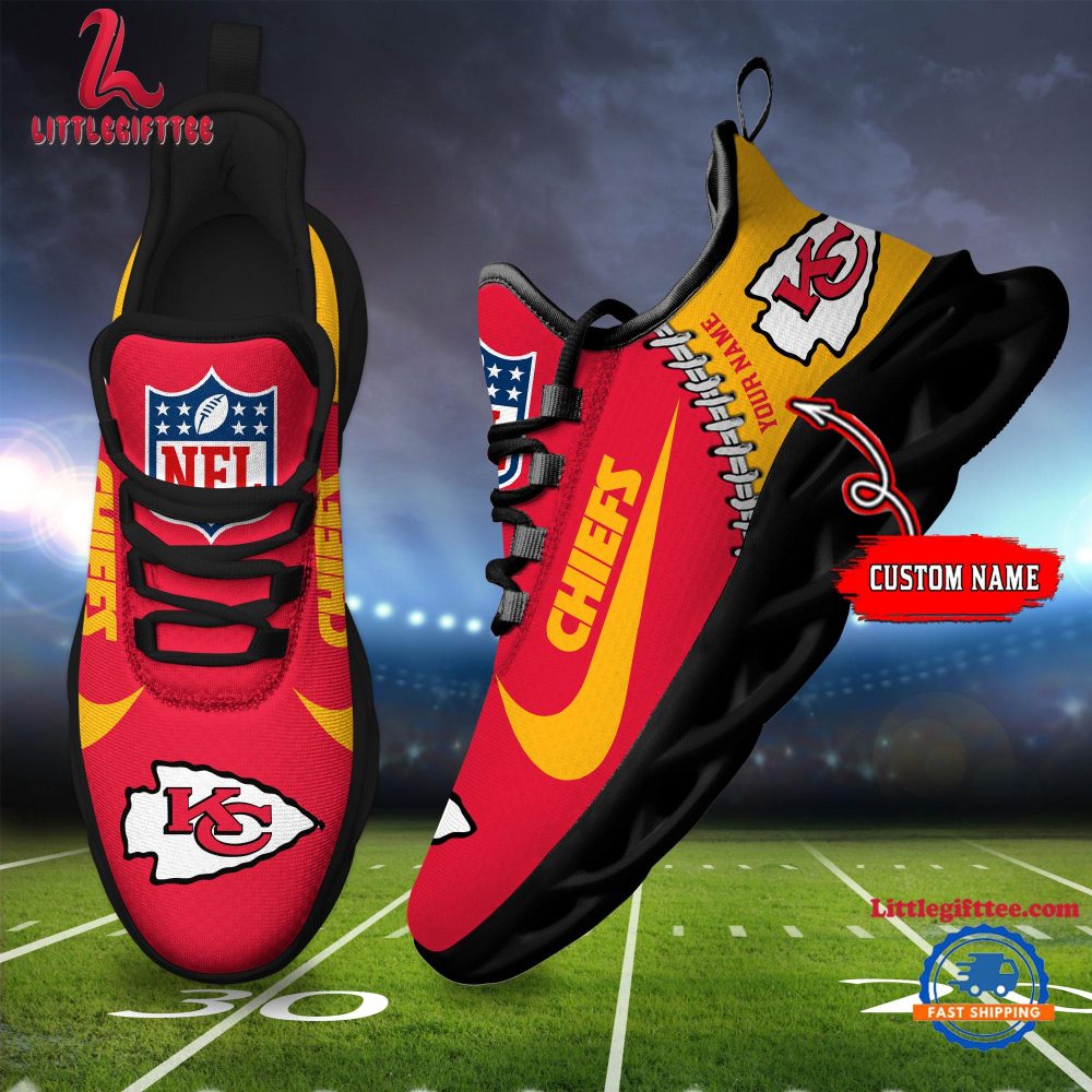 NFL Kansas City Chiefs Football Team Design Max Soul Shoes, Football New Sneaker Shoes