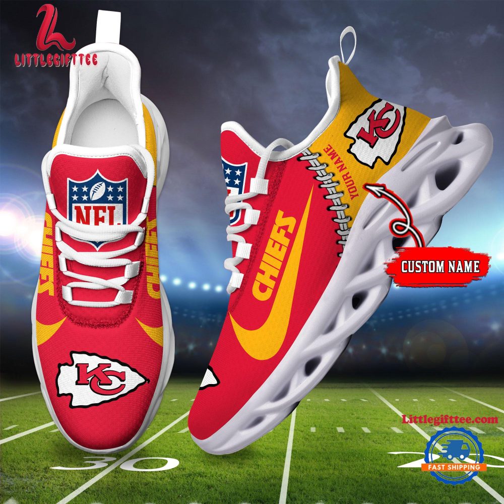 NFL Kansas City Chiefs Football Team Design Max Soul Shoes, Football New Sneaker Shoes