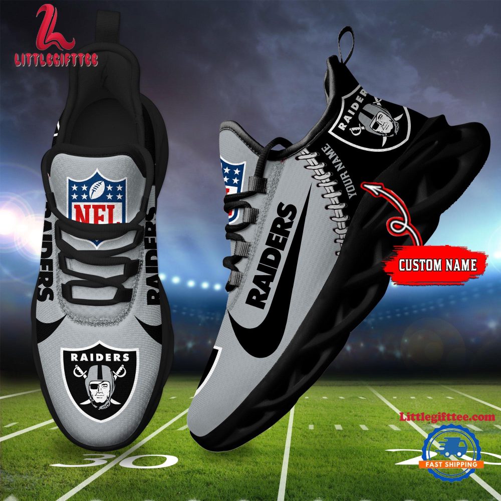 NFL Las Vegas Raiders Football Team Design Max Soul Shoes, Football New Sneaker Shoes