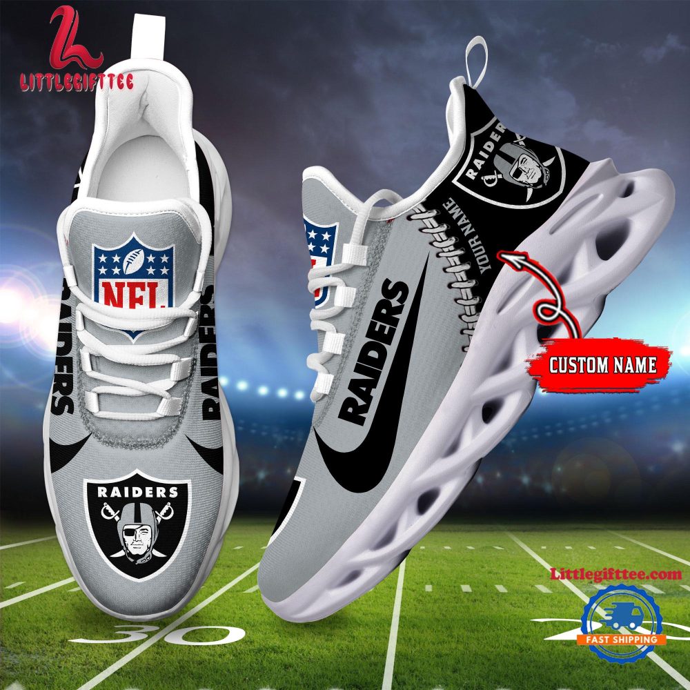 NFL Las Vegas Raiders Football Team Design Max Soul Shoes, Football New Sneaker Shoes