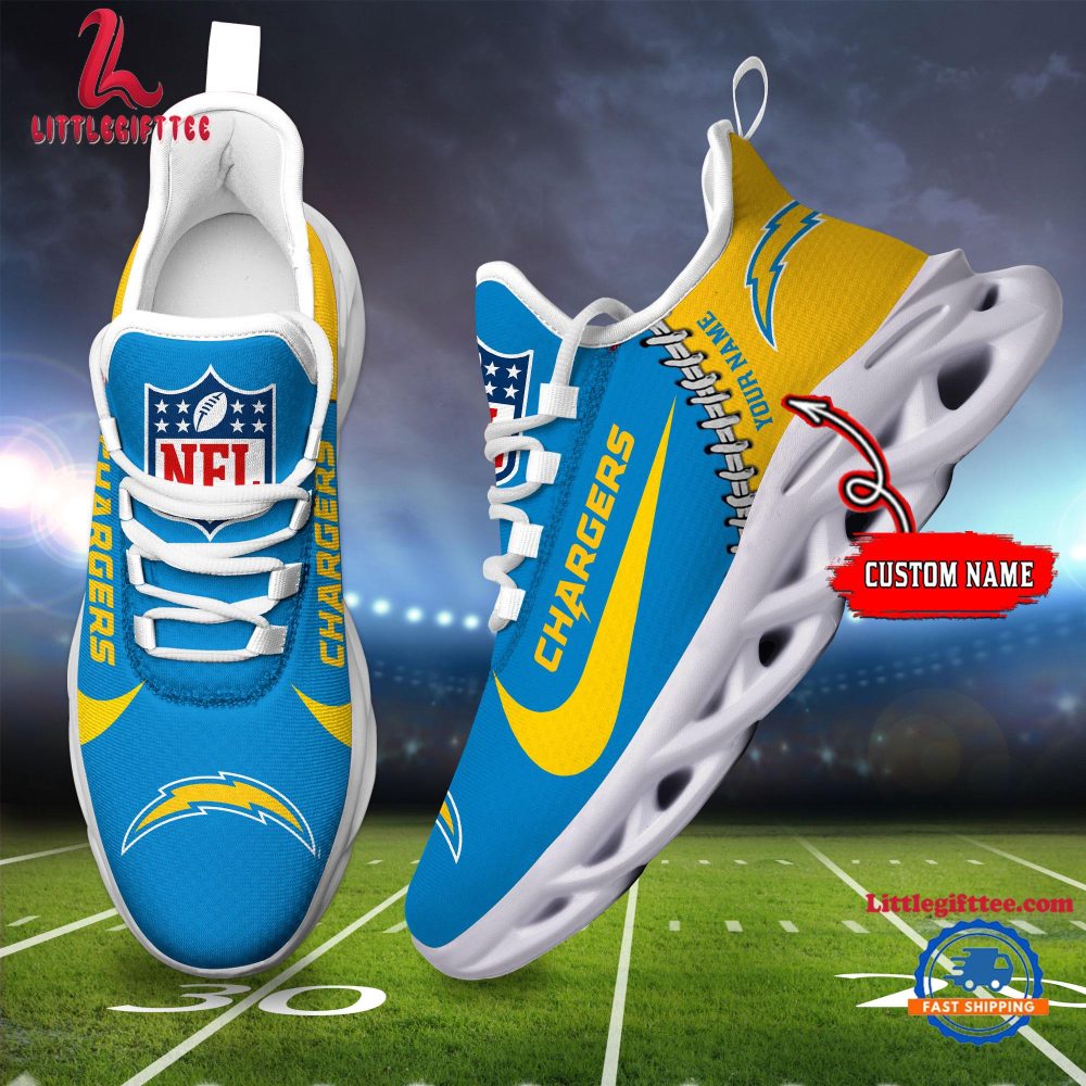 NFL Los Angeles Chargers Football Team Design Max Soul Shoes, Football New Sneaker Shoes