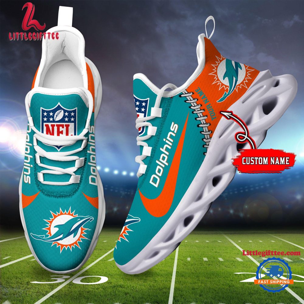 NFL Miami Dolphins Football Team Design Max Soul Shoes, Football New Sneaker Shoes