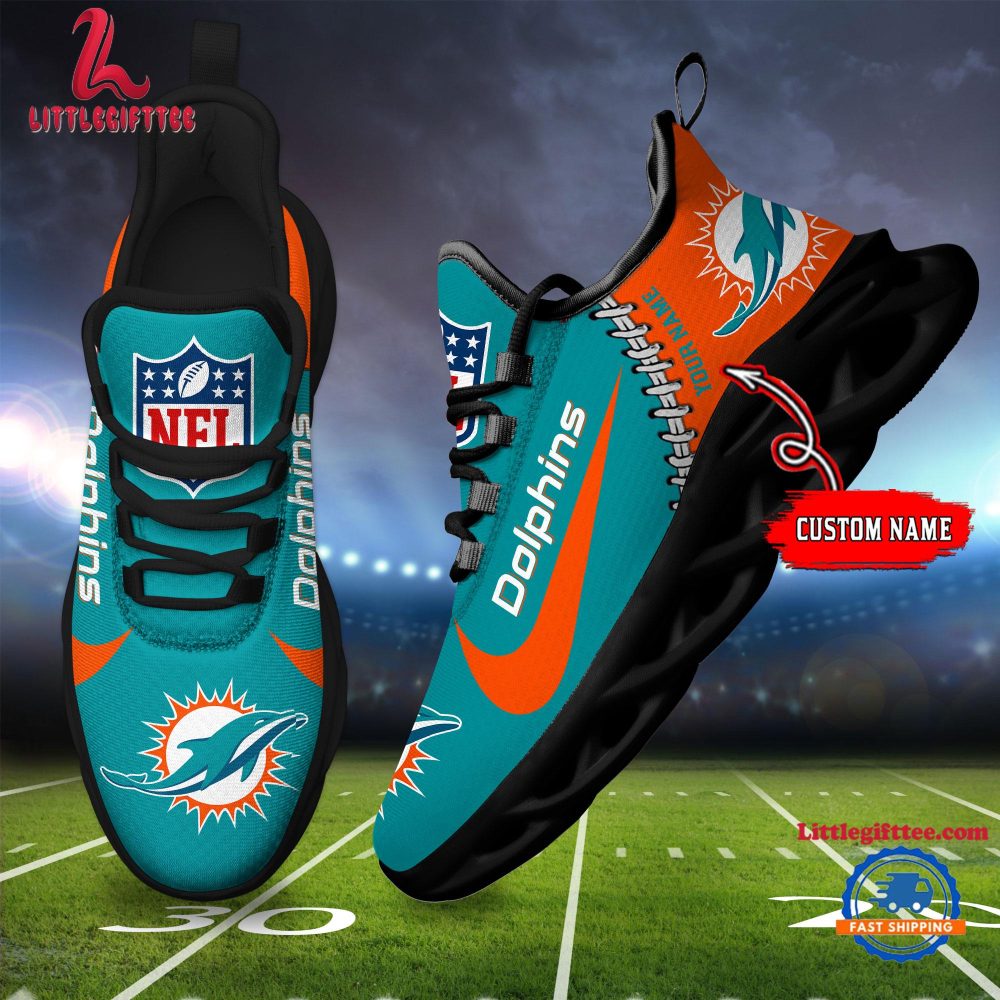 NFL Miami Dolphins Football Team Design Max Soul Shoes, Football New Sneaker Shoes