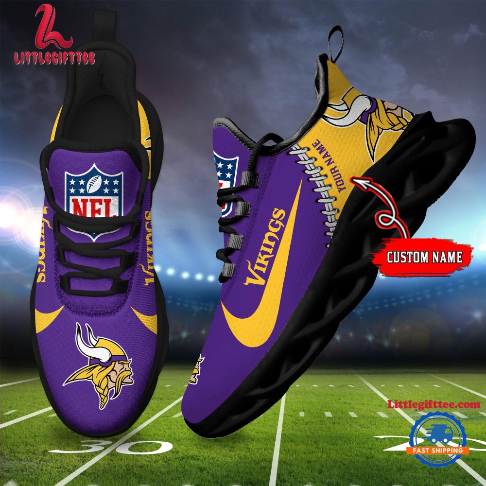 NFL Minnesota Vikings Football Team Design Max Soul Shoes, Football New Sneaker Shoes