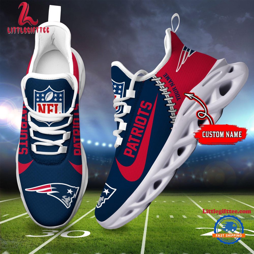 NFL New England Patriots Football Team Design Max Soul Shoes, Football New Sneaker Shoes