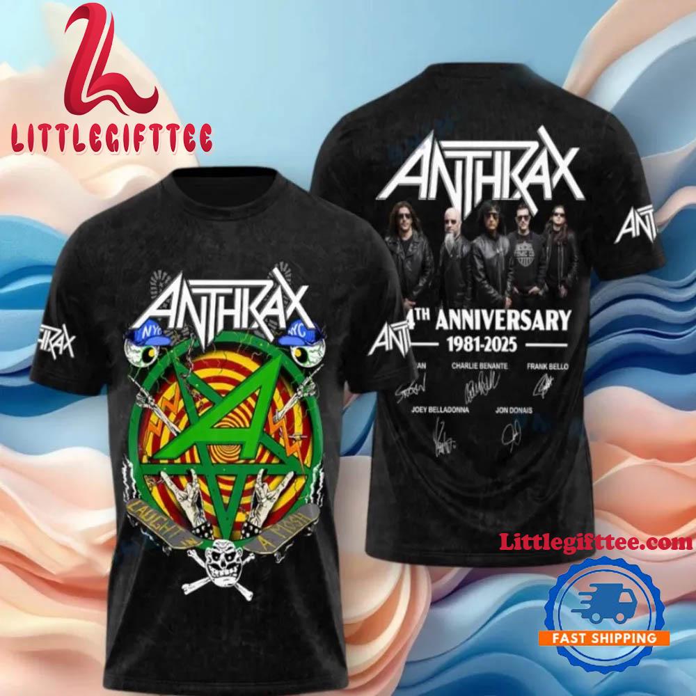 Anthrax 40th Anniversary 1981-2025 Signatures AOP 3D T-Shirt
