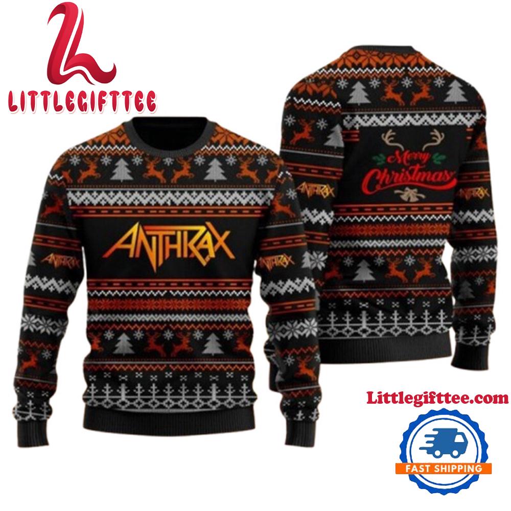 Anthrax Music Band Merry Christmas Ugly Sweater