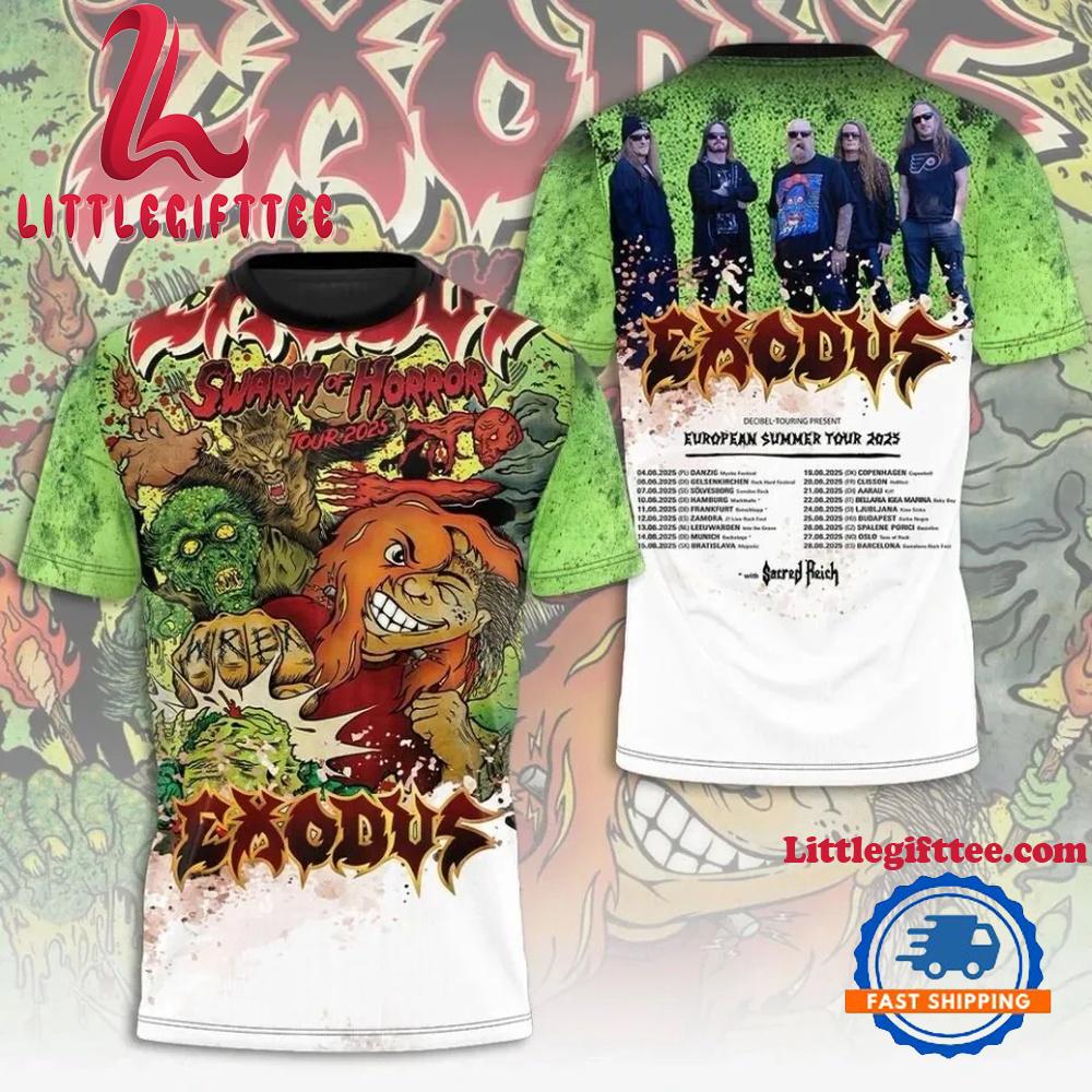 Exodus Band European Summer Tour 2025 3D T-Shirt