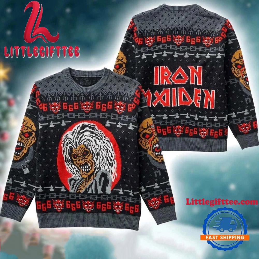 Iron Maiden Eddie The Killers Album 666 Ugly Christmas Sweater