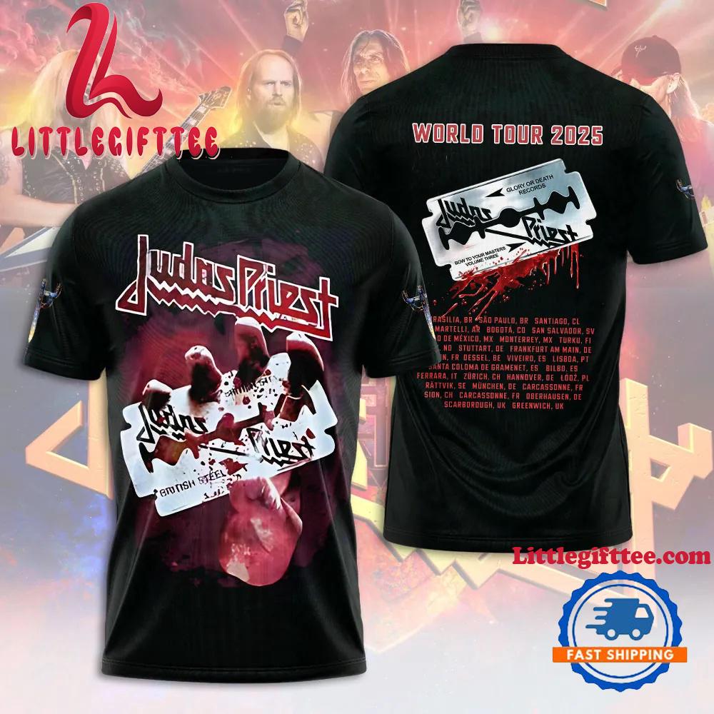 Judas Priest Music Band World Tour 2025 3D Shirt