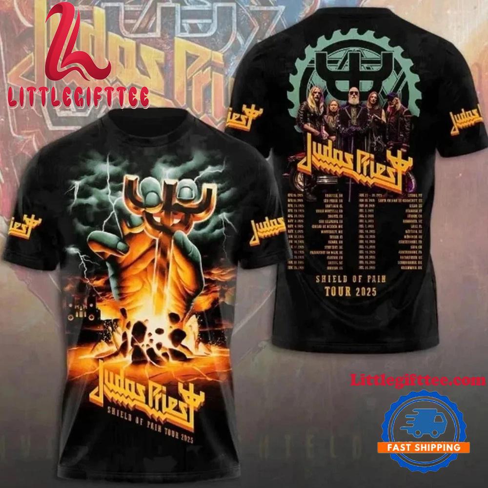 Judas Priest Sheld of Pain Tour 2025 3D T-Shirt