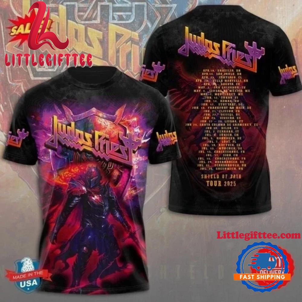 Judas Priest Sheld of Pain Tour 2025 Limited Edition 3D Shirt