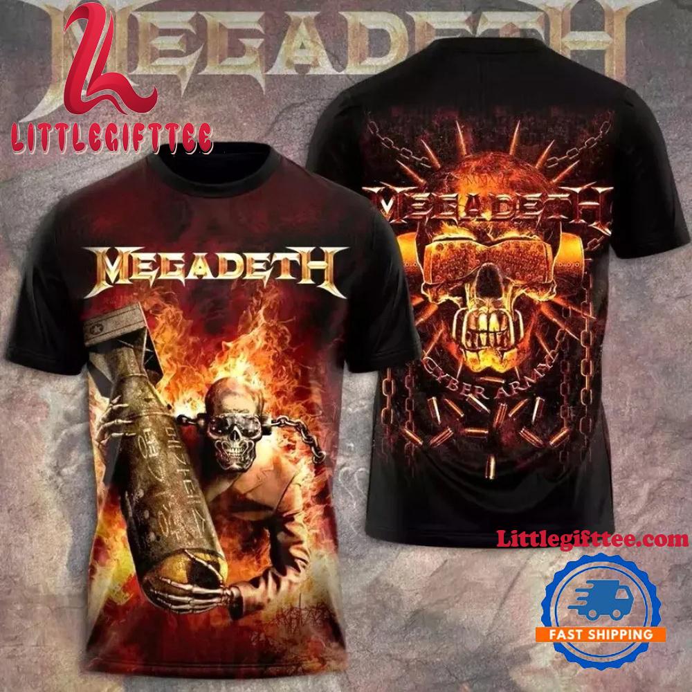 Megadeth Official Heavy Metal Band Merch 3D T-Shirt