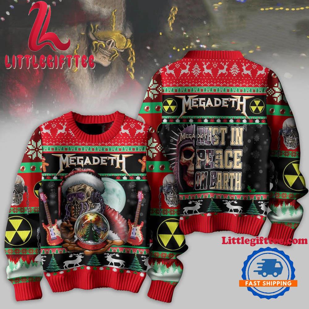 Megadeth Rust In Peace On Earth Christmas Ugly Sweater