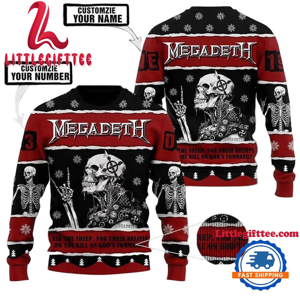 Megadeth Skull Ugly Christmas Sweater
