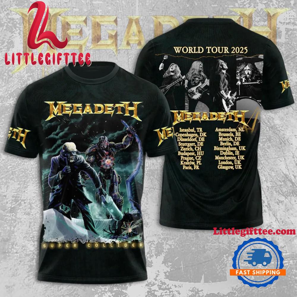 Megadeth World Tour 2025 3D Graphic T Shirt