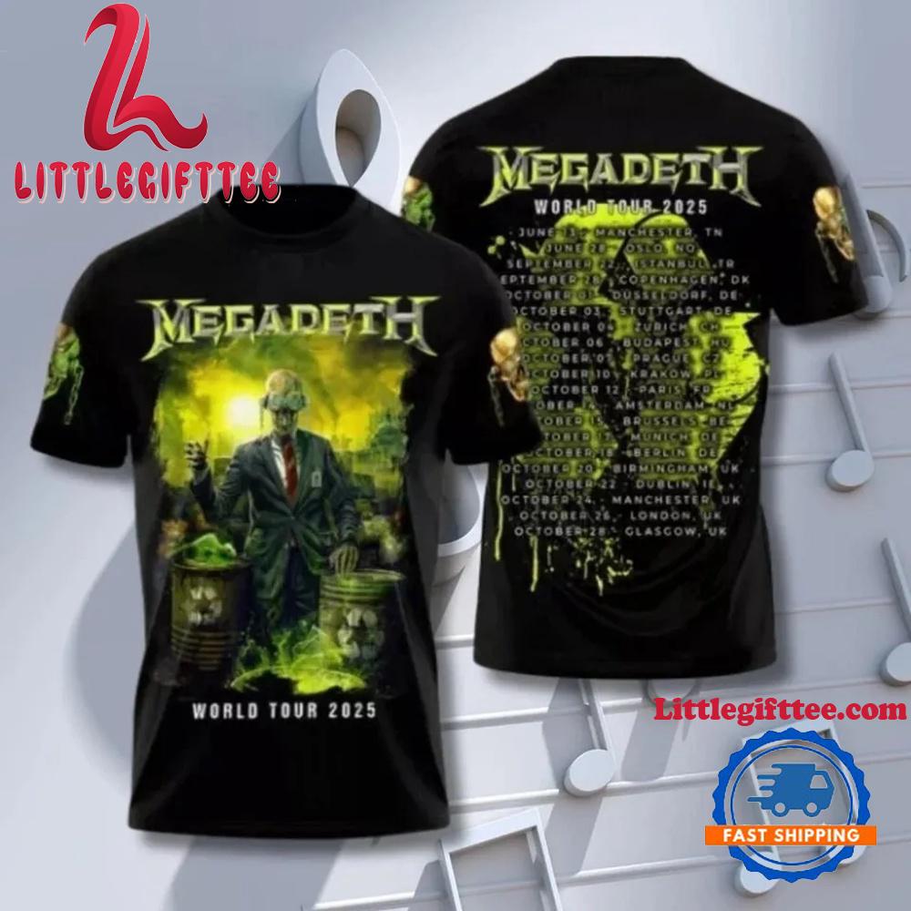 Megadeth World Tour 2025 3D T-Shirt