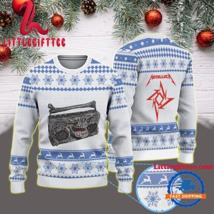 Metallica M72 World Tour 2025 Adelaide Oval Skeleton Radio Boombox From Hell Vintage Ugly Christmas Sweater