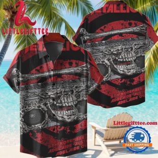 Metallica M72 World Tour 2025 Australia Adelaide Oval Skeleton Radio Boombox From Hell Hawaiian Shirt