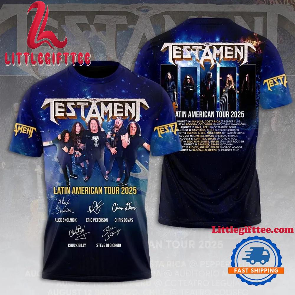 Testament Band Latin American Tour 2025 AOP T-Shirt