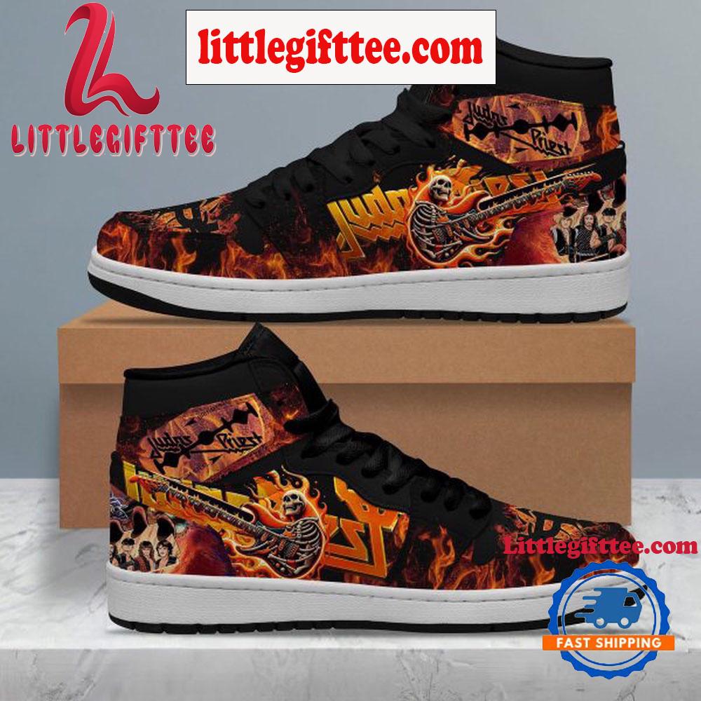 Judas Priest In Flame Air Jordan 1 Hightop Shoes