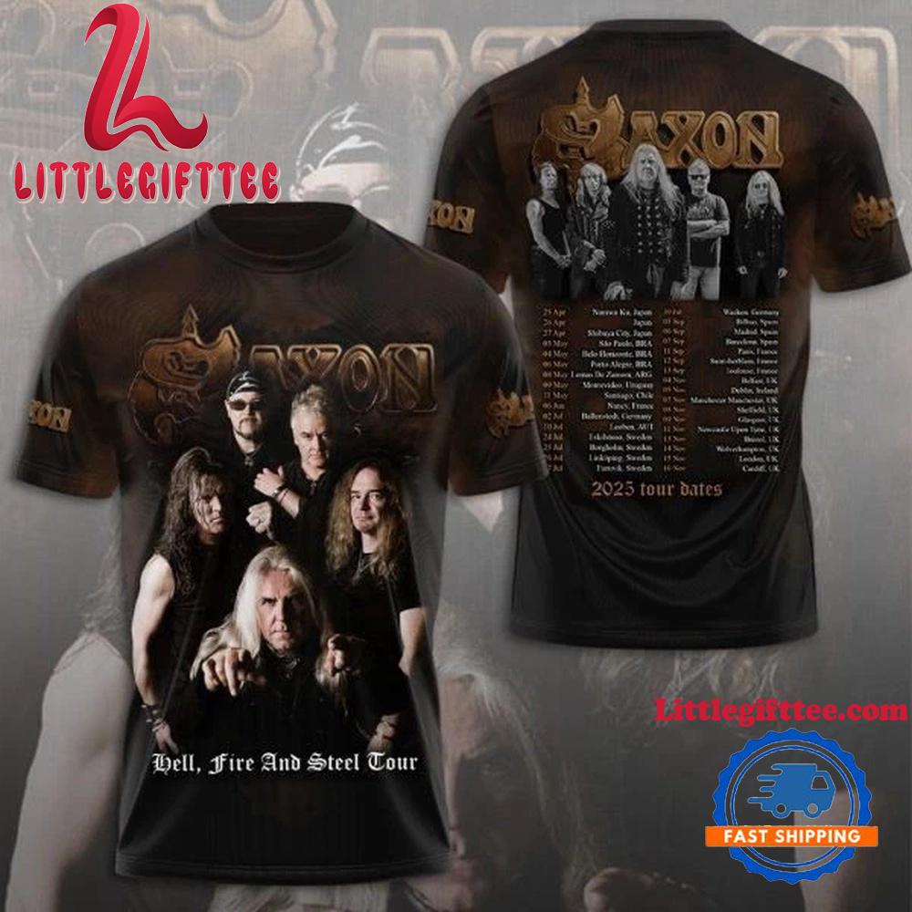 Saxon Hell Fire And Steel Tour 2025 3D T-Shirt